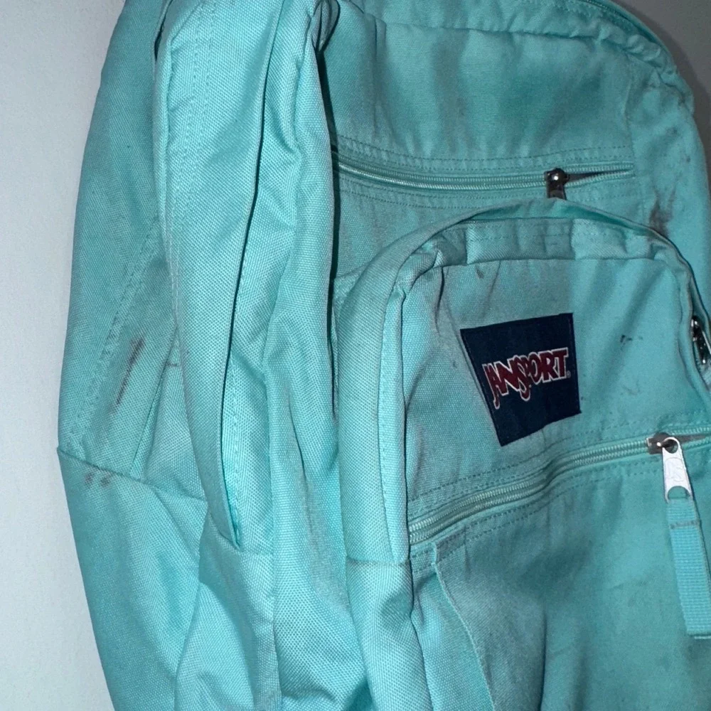 JanSport Big Student Backpack Aqua Teal Blue School Bag Two Compartment
